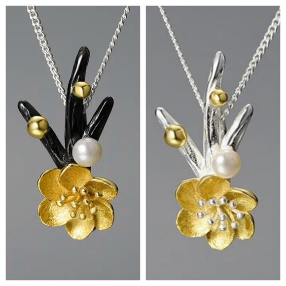 Artisan Handmade 925 Silver Natural Pearl Flower The Zaidea Necklace - Picture 1 of 12